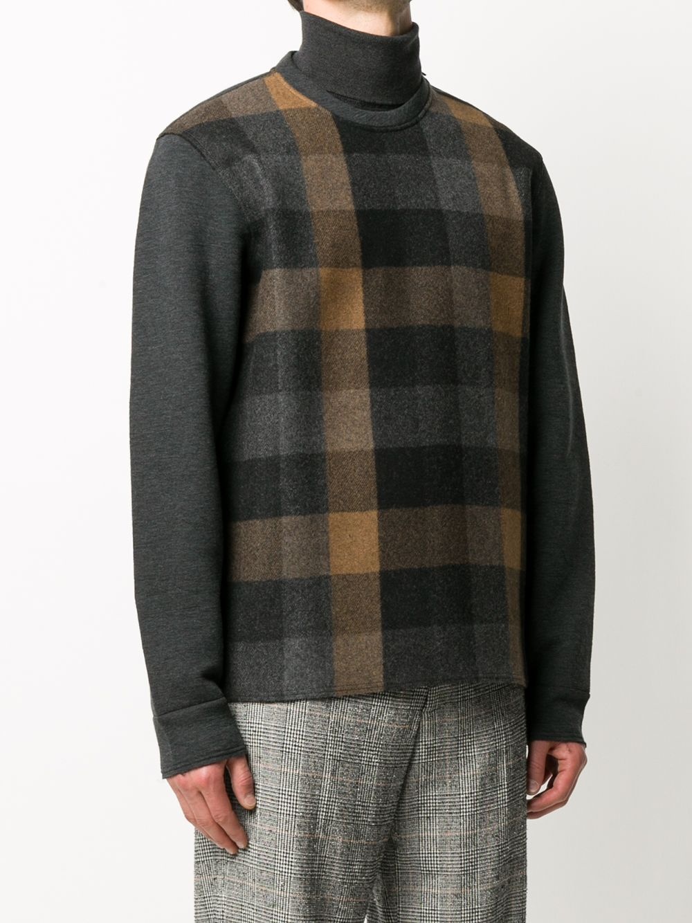 brushed check sweatshirt - 3