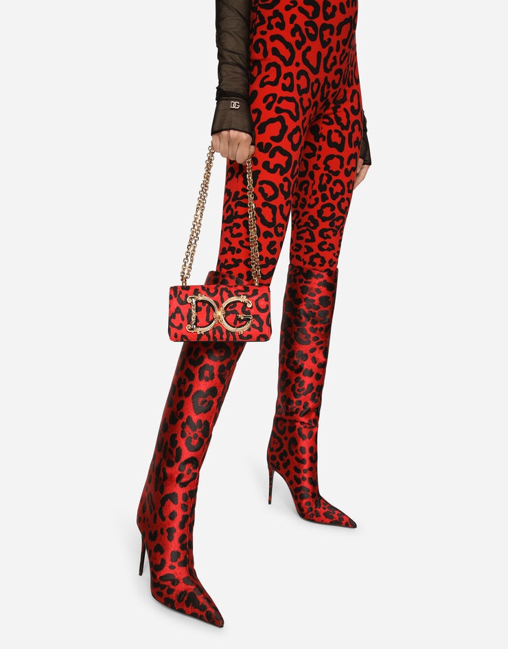 Leopard-print brocade DG Girls phone bag - 2