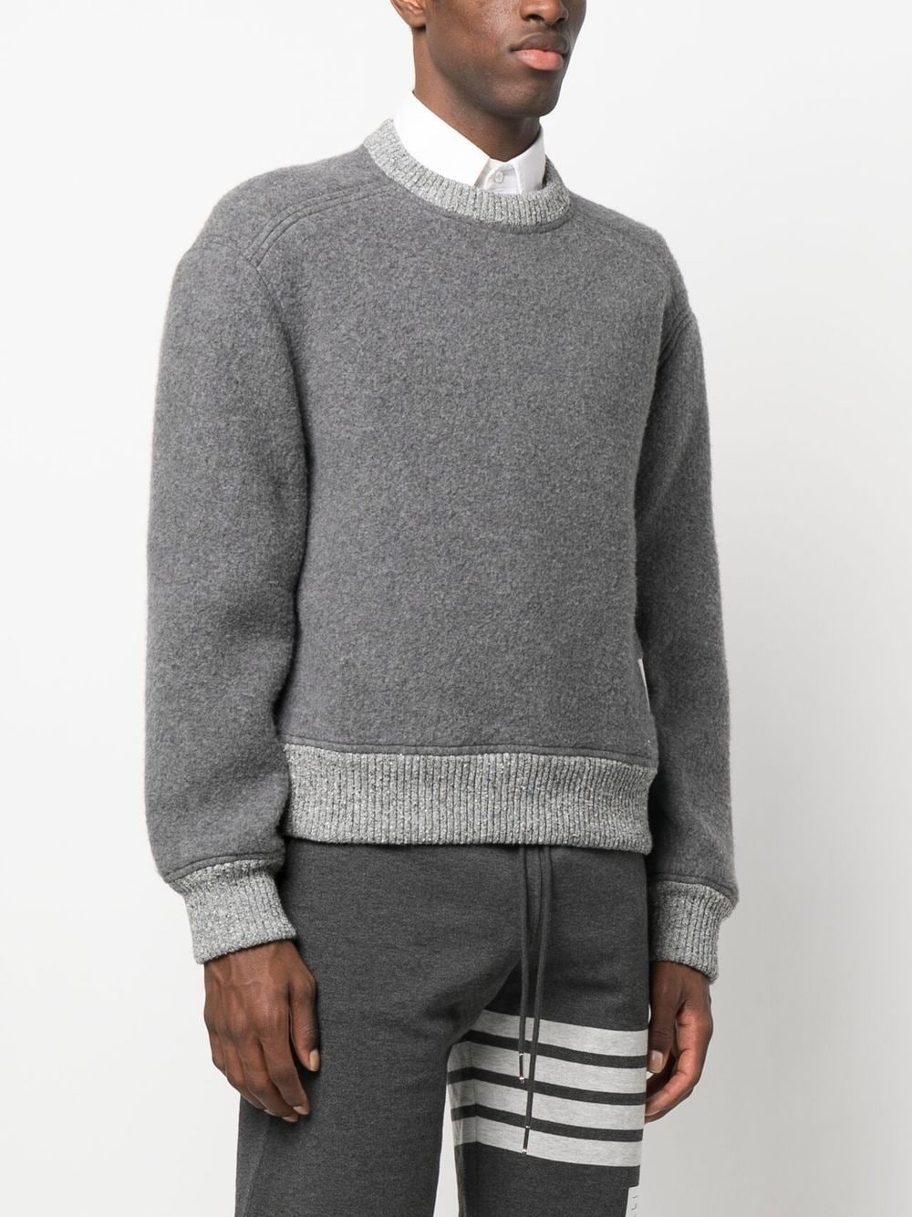 logo-patch crew neck jumper - 3