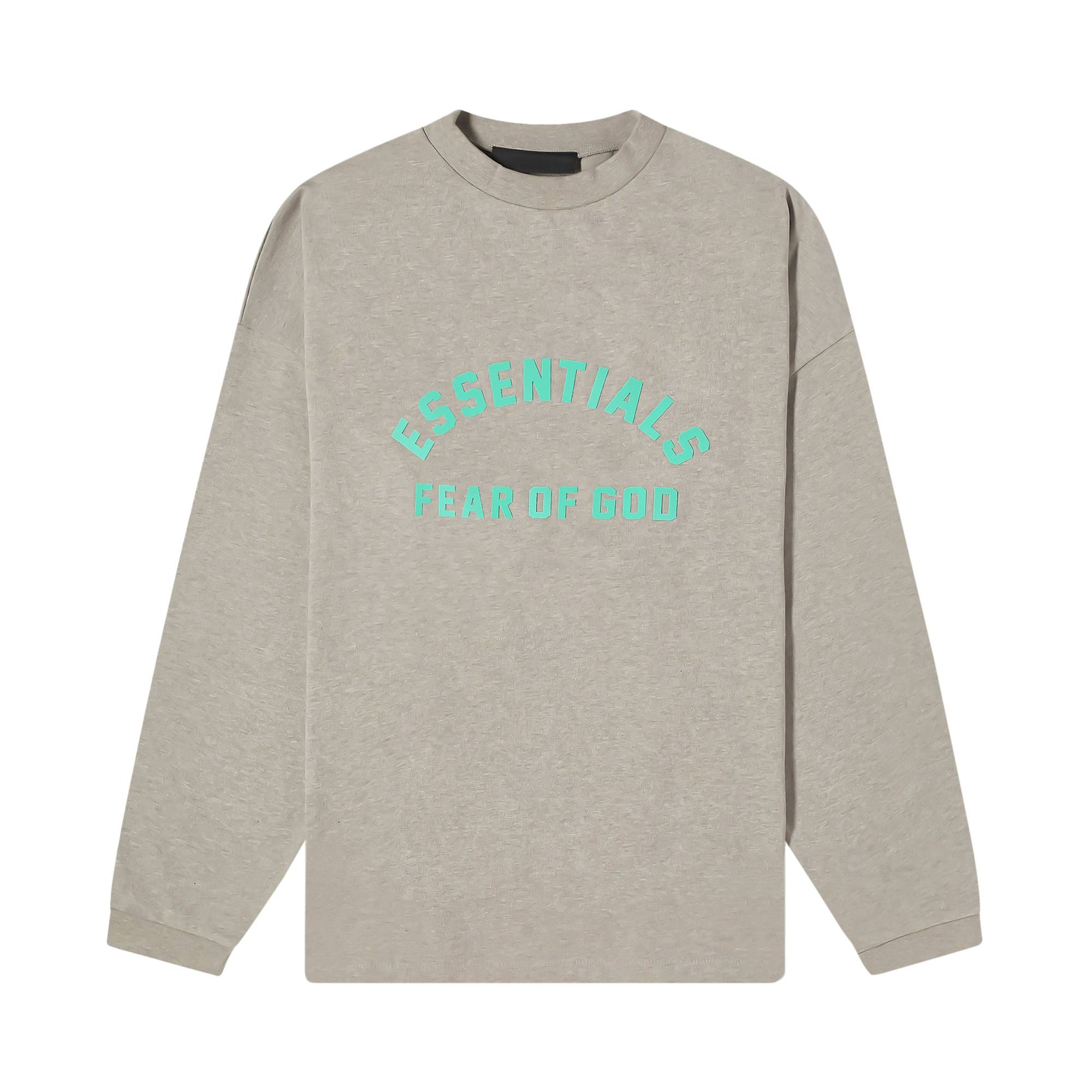 Fear of God Essentials Long-Sleeve T-Shirt 'Dark Heather Oatmeal' - 1