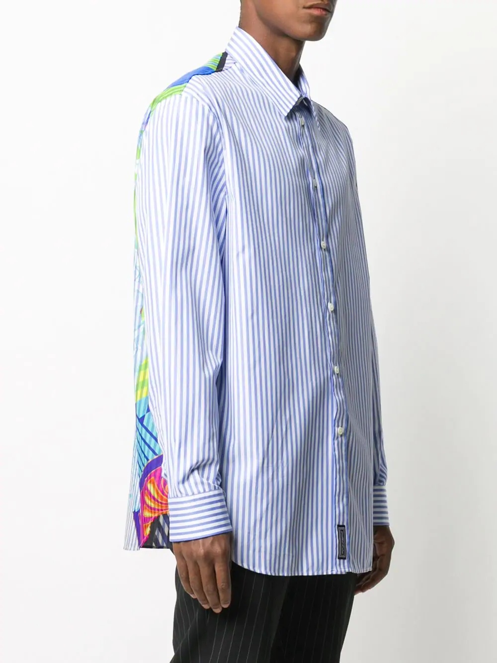 pinstripe button-front shirt - 3