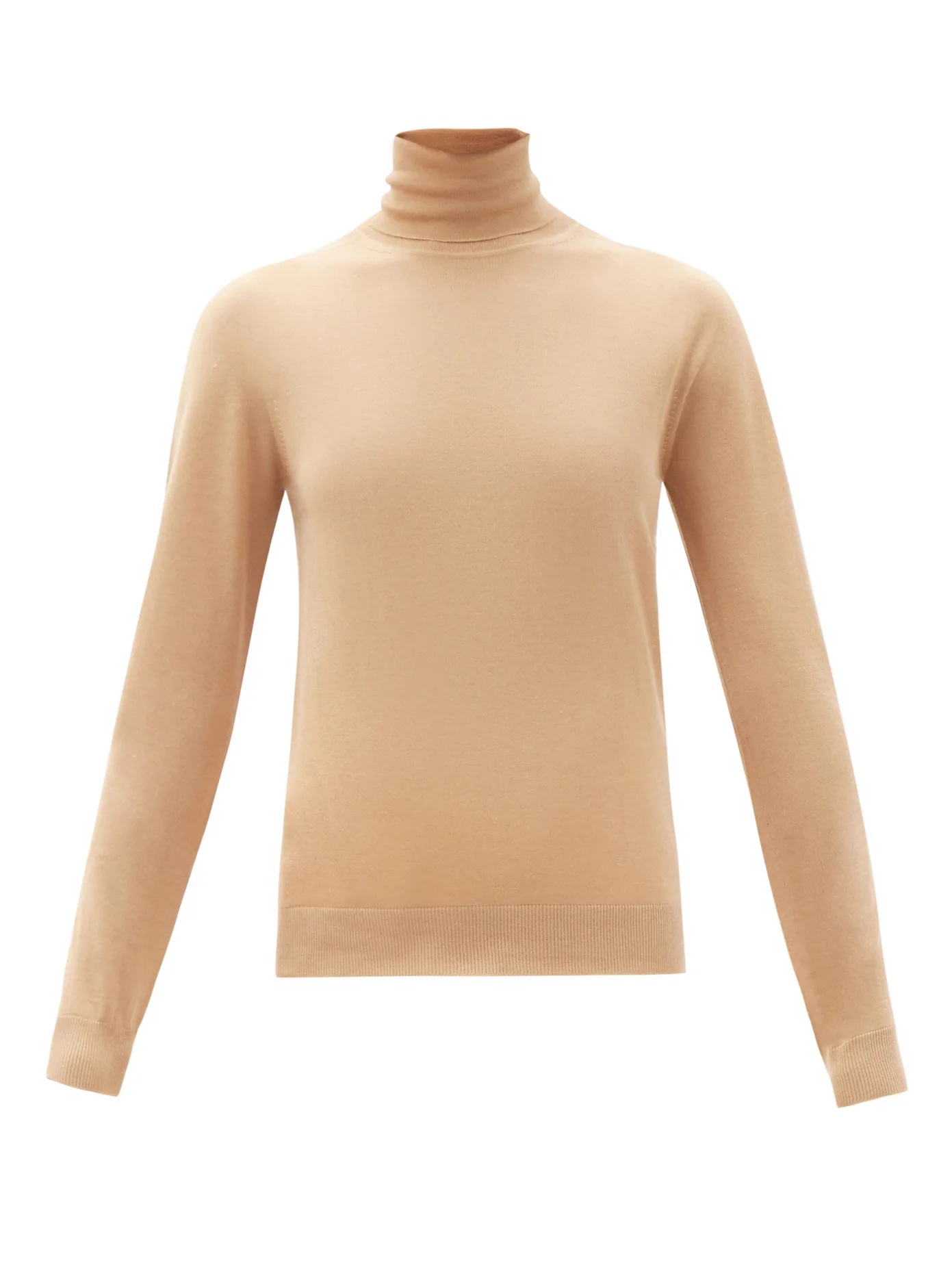 Roll-neck cashmere-blend sweater - 1