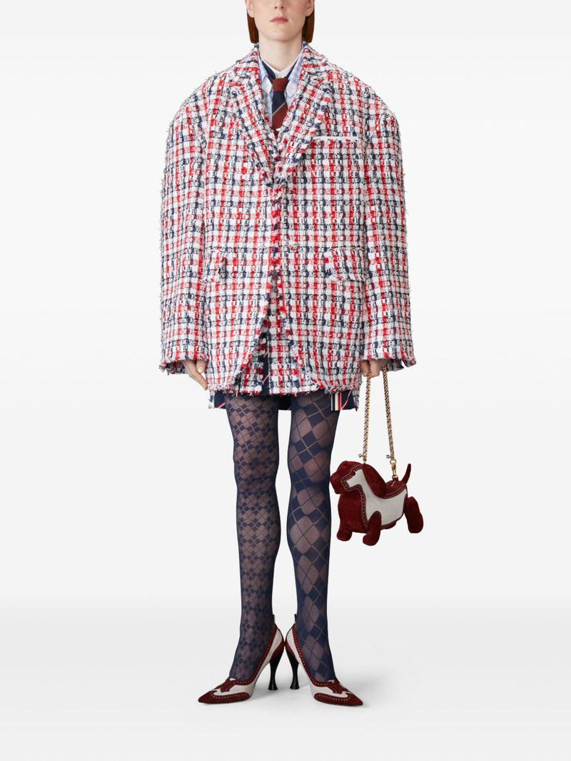 Thom Browne gingham-check tweed jacket outlook