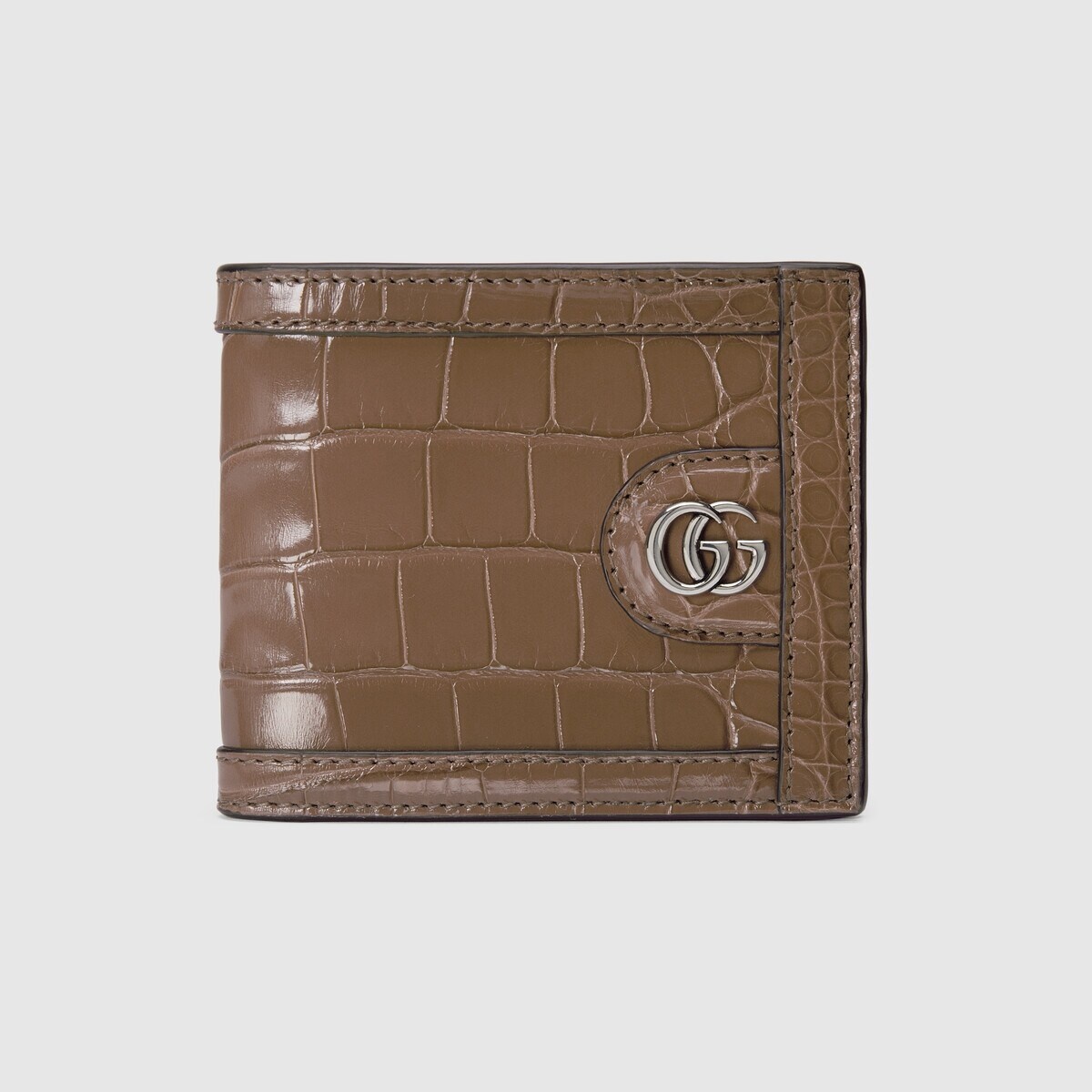 Crocodile card case wallet with Double G - 1