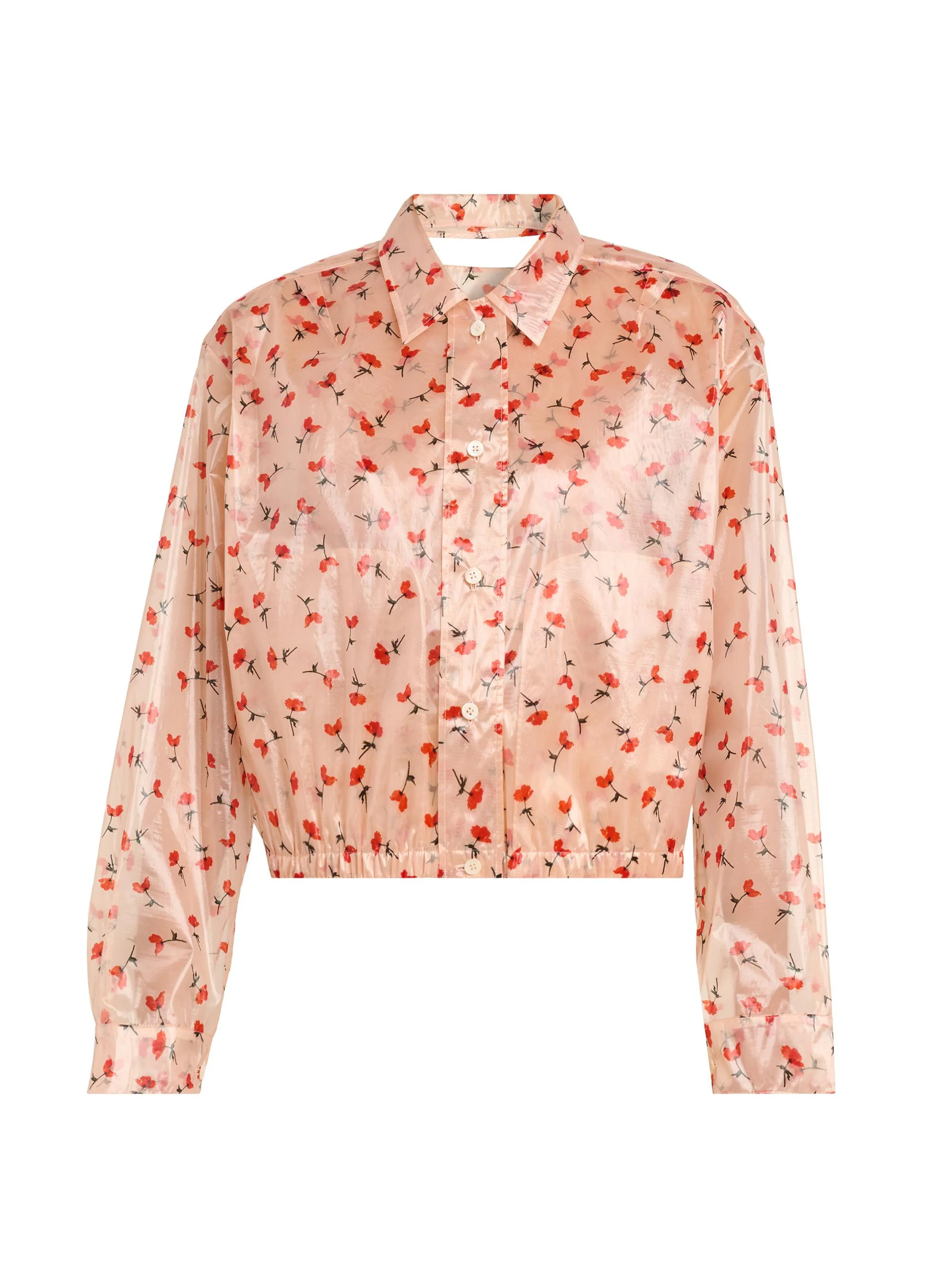 Women's Floral Organza Blouse - Pink Salt - 1