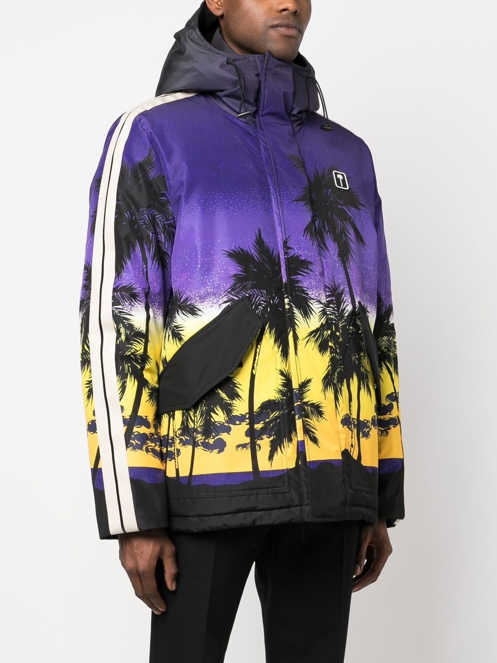 sunset-print hooded jacket - 3