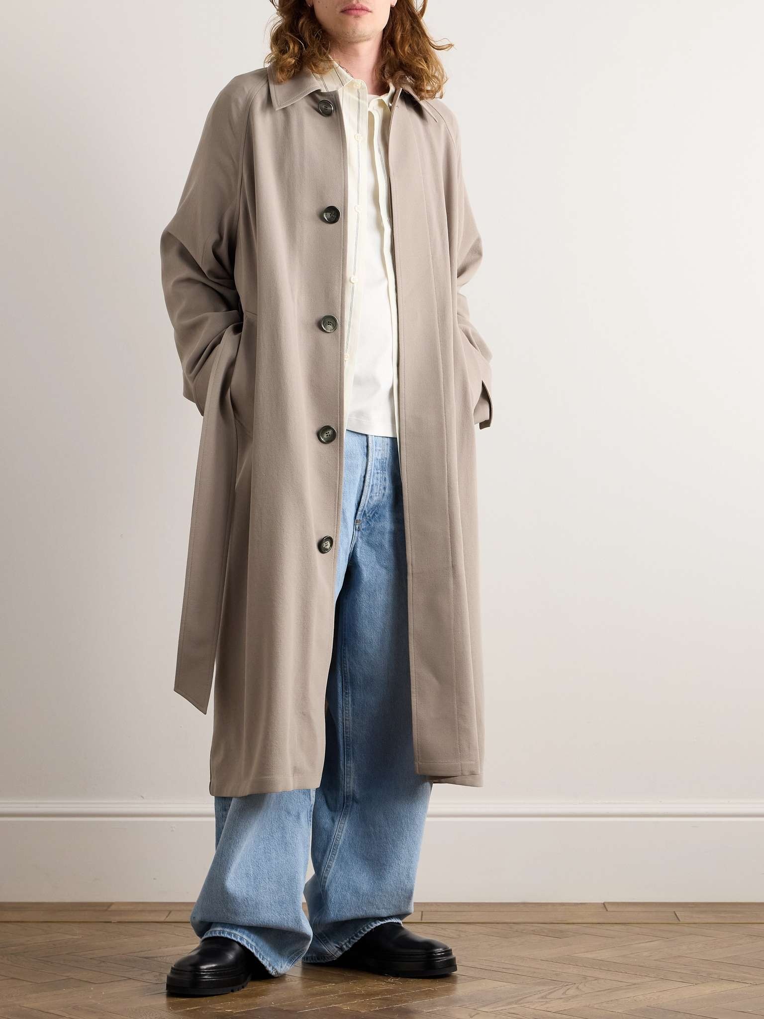 Belted Wool-Crepe Coat - 2