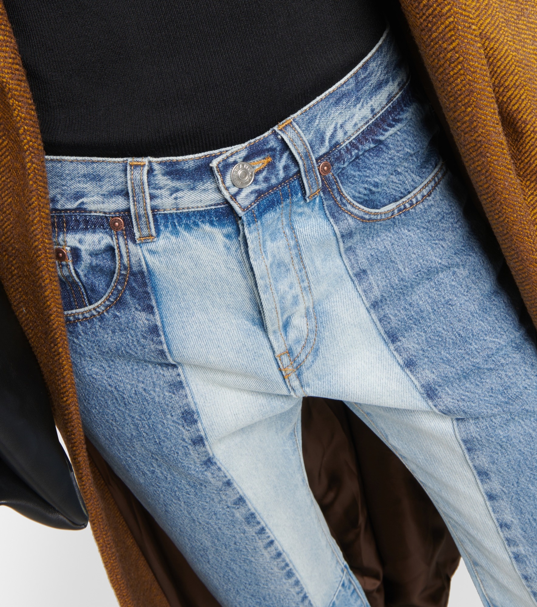 Paneled high-rise straight jeans - 4