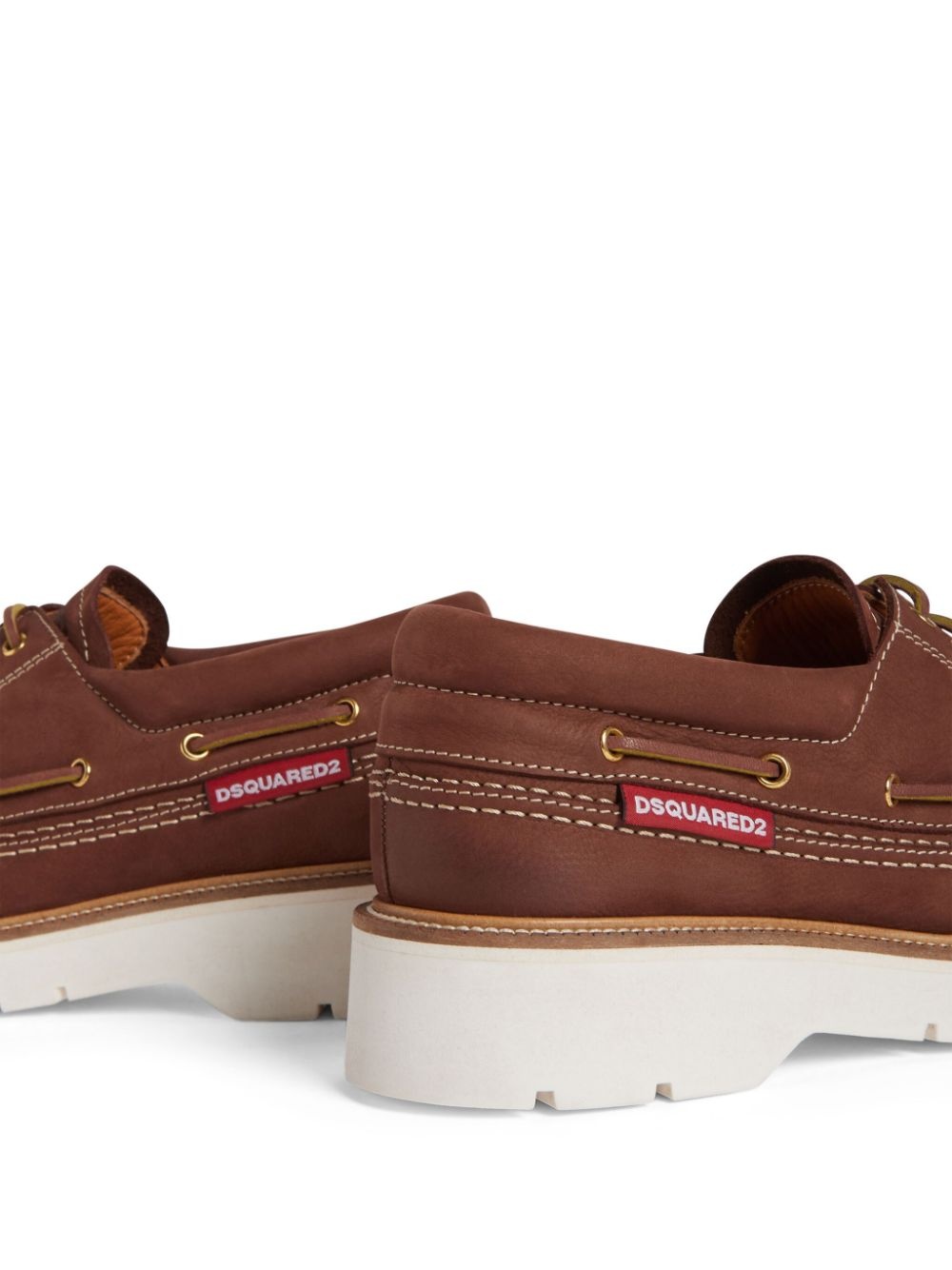 lace-up leather boat shoes - 4