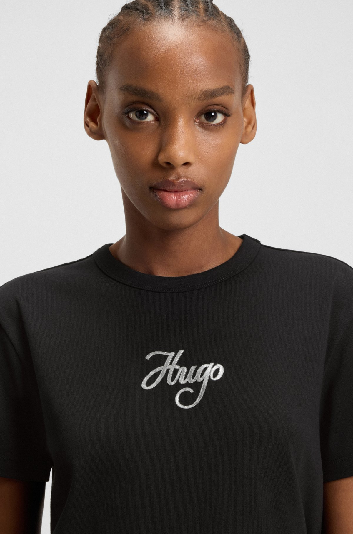 COTTON-JERSEY T-SHIRT WITH GLITTER-PRINT DETAILS - 5