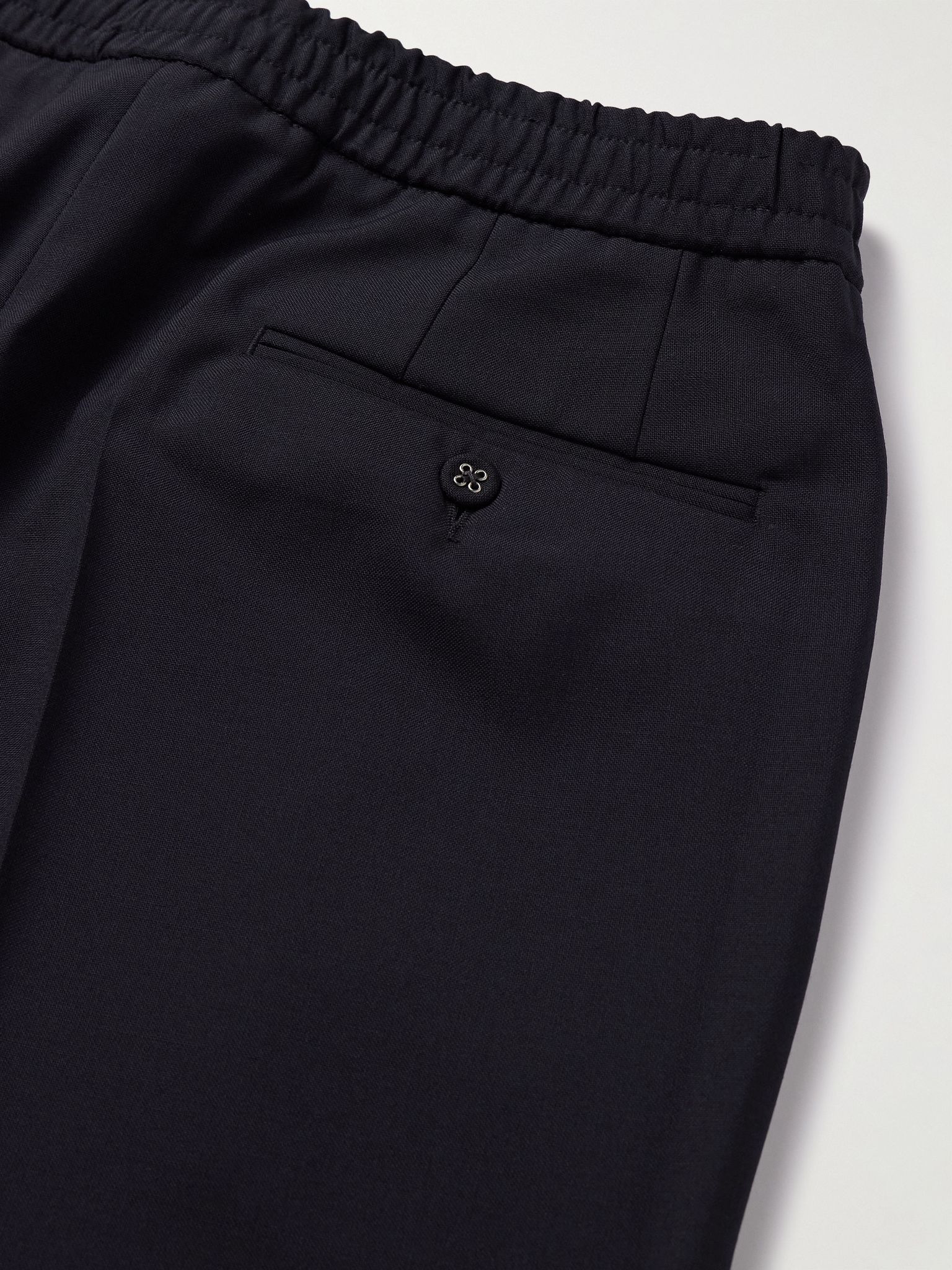 Drew Tapered Pleated Virgin Wool-Crepe Trousers Navy - 5