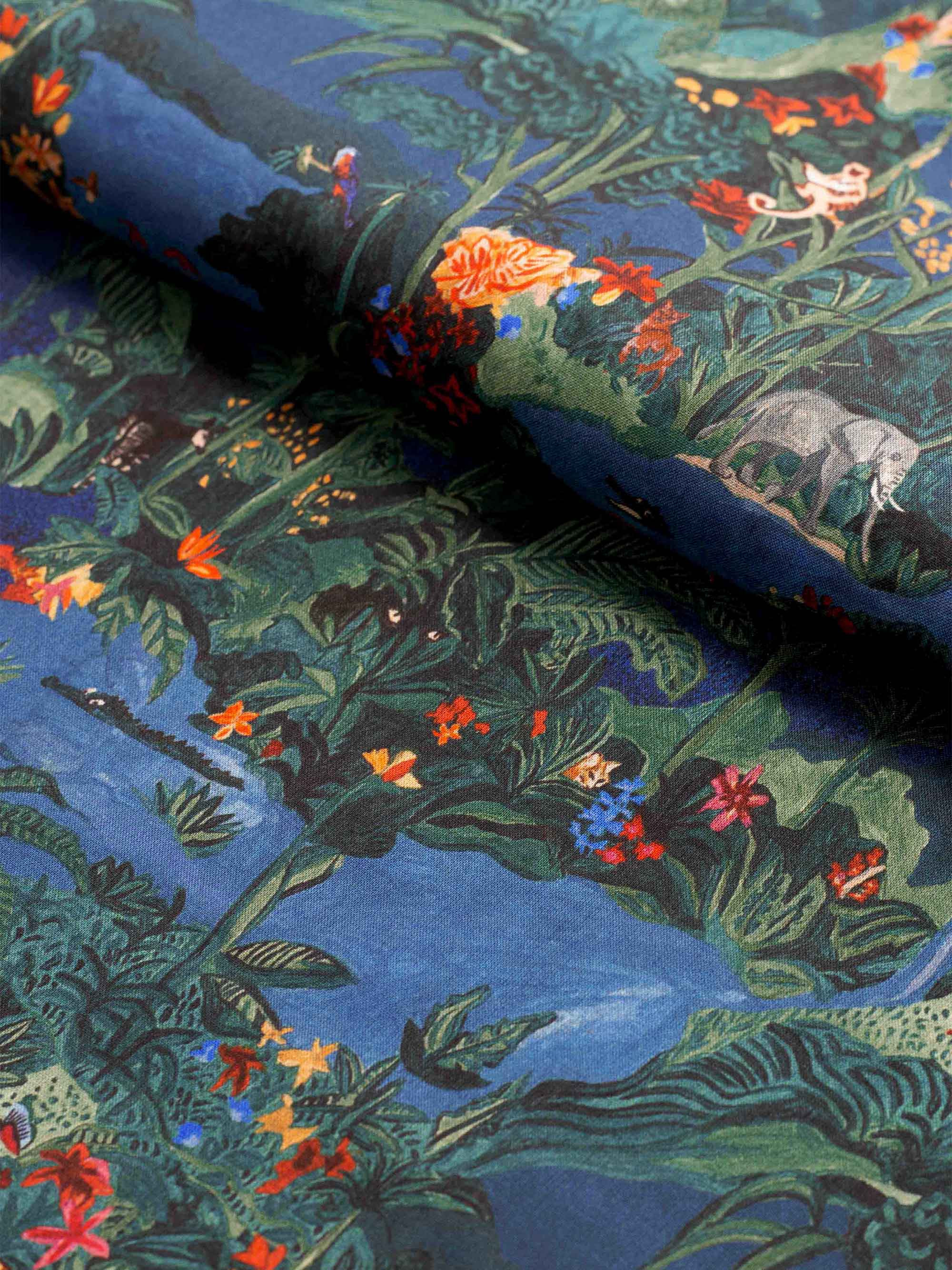 Men's Lounge Pants Cotton Batiste Multi Midnight Jungle Print - 1