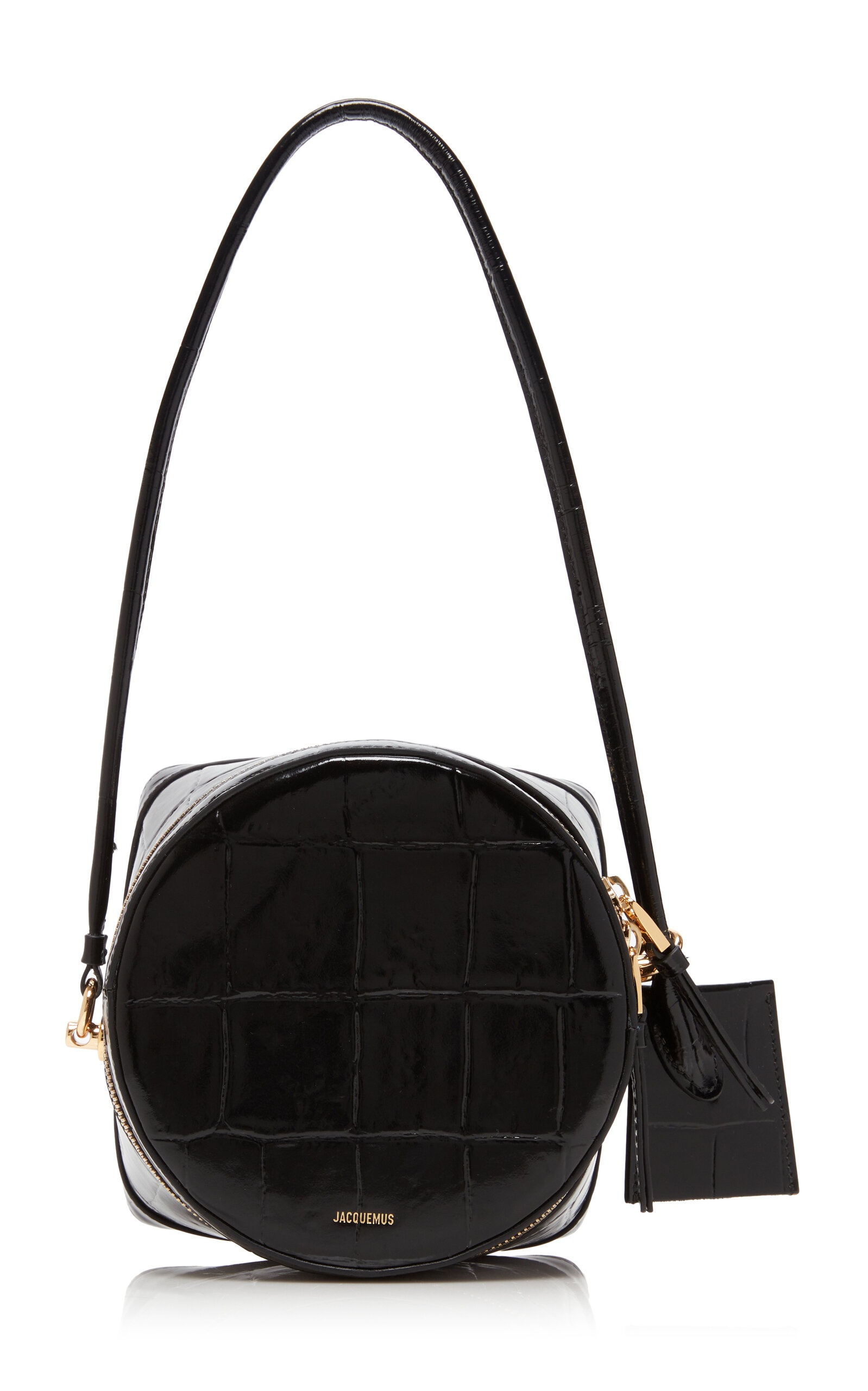 Le Vanito Croc-Embossed Leather Box Bag black - 1