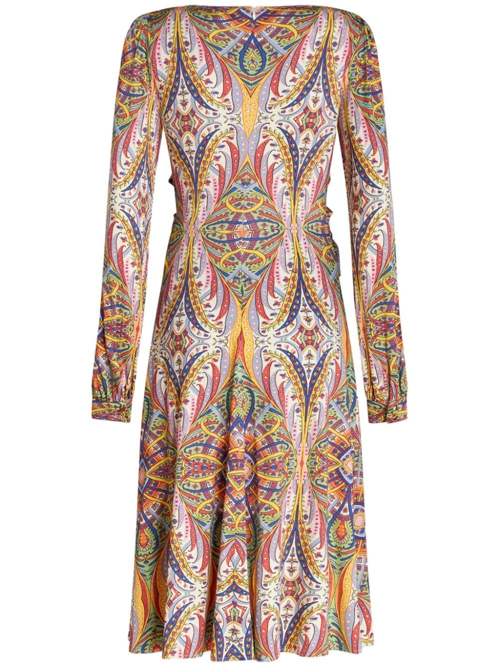 paisley-print V-neck mididress - 6