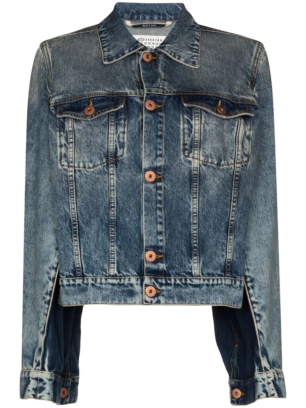 spliced denim jacket - 1