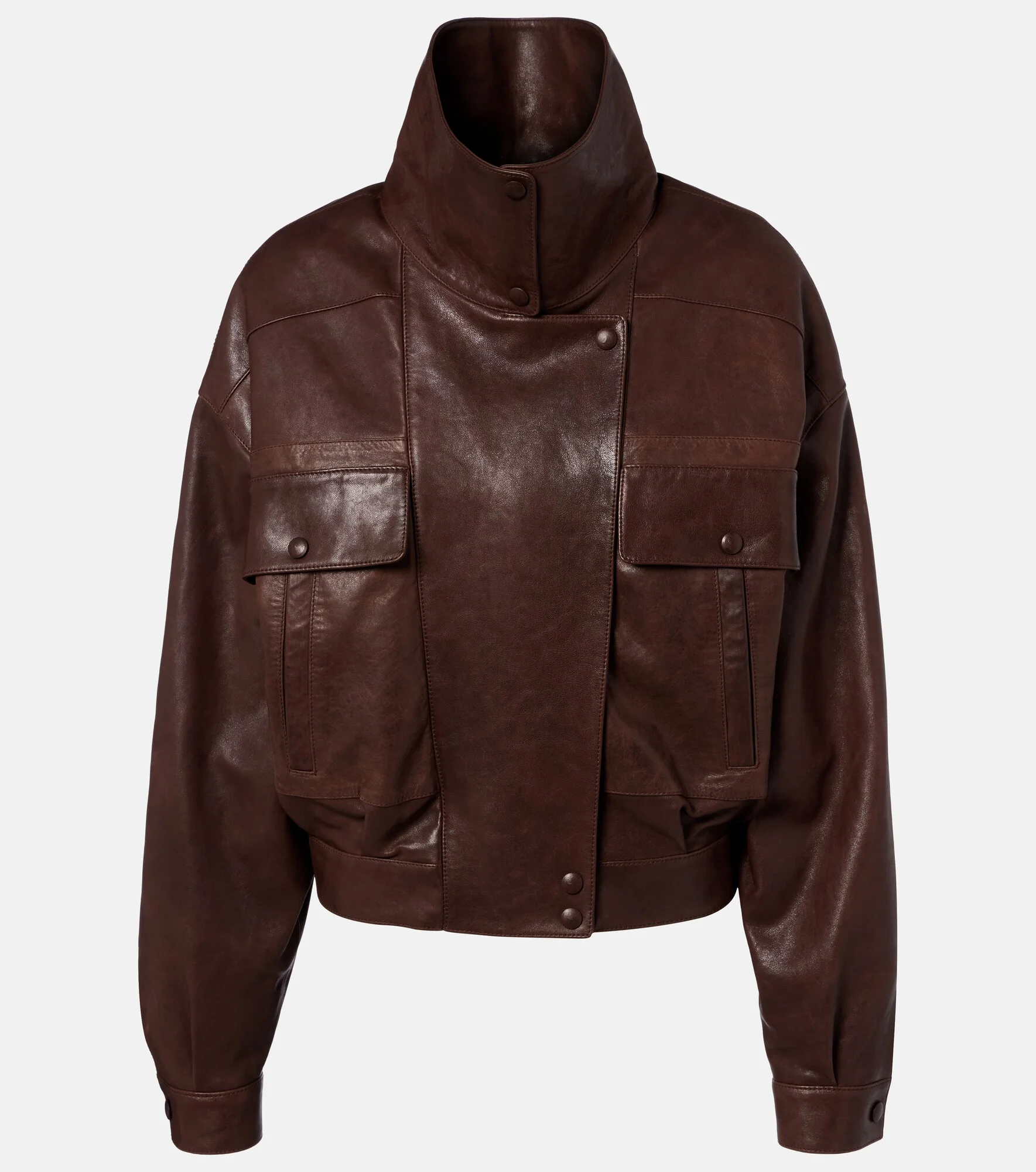Leather bomber jacket - 1