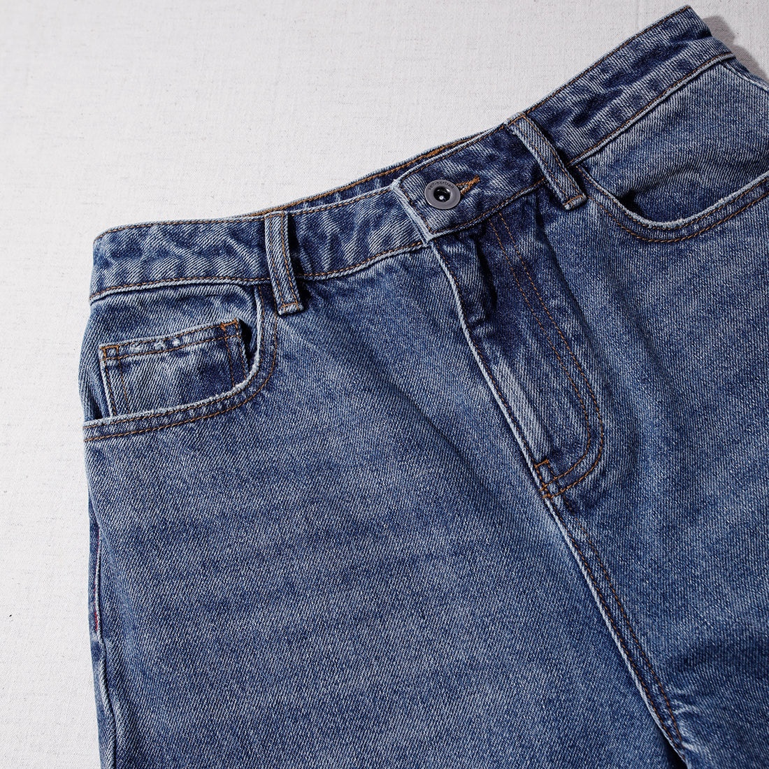 Wide Leg Denim Jeans - 4