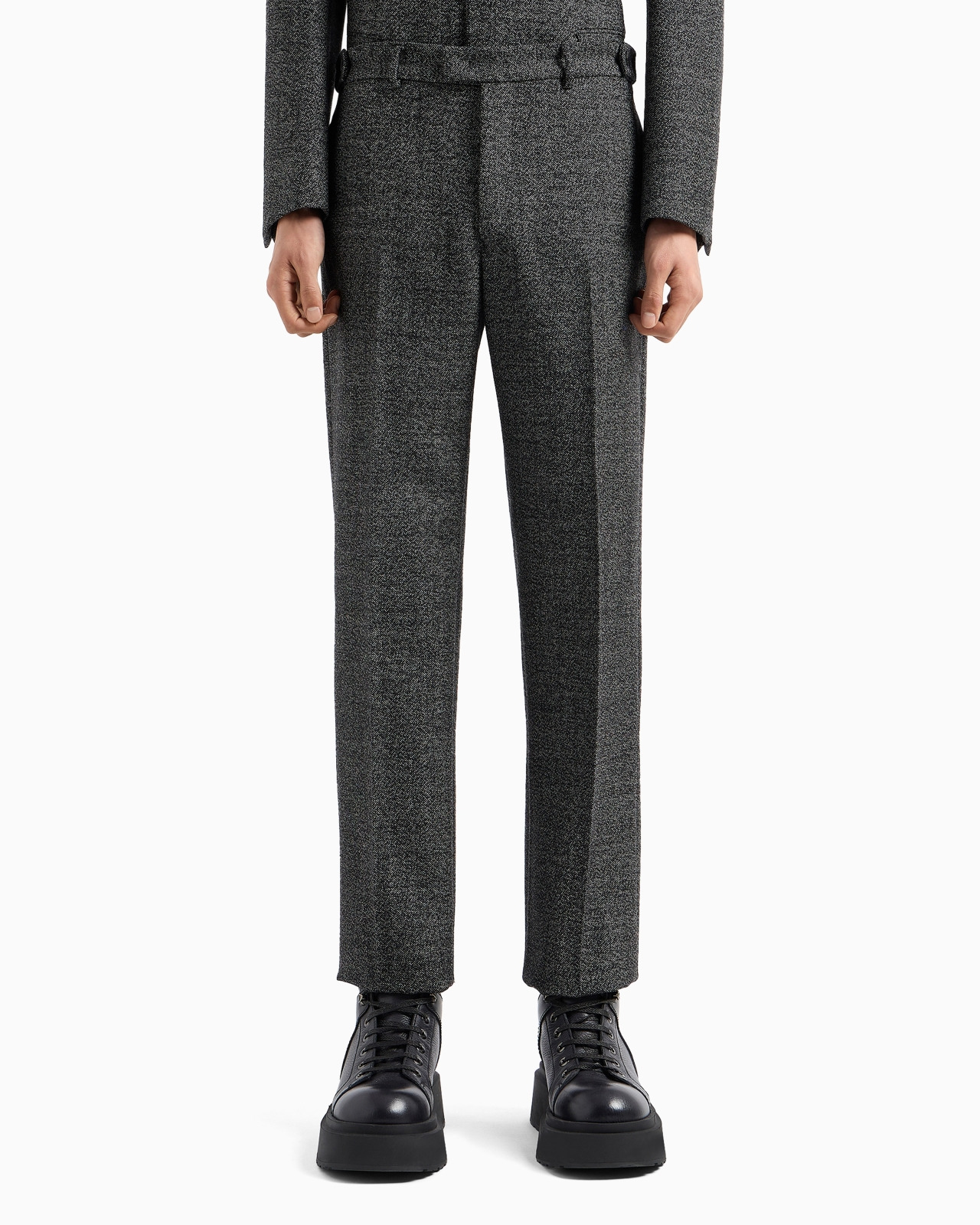 Mouliné-wool compact-grisaille trousers - 2