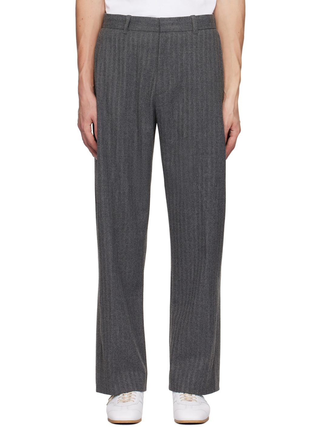 Gray Pleated Trousers - 1