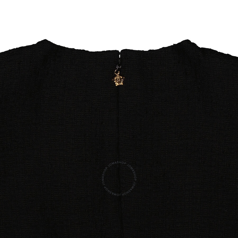 Versace Ladies Black Woven Chain-Link Mini Shift Dress - 8