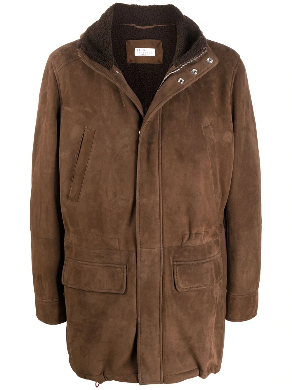 hooded sheepskin coat - 1