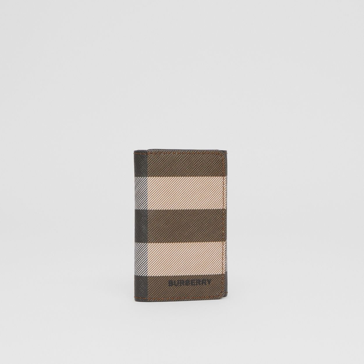 Check and Leather Key Case - 5
