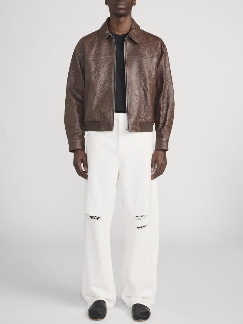 FRAME Textured Leather Bomber outlook
