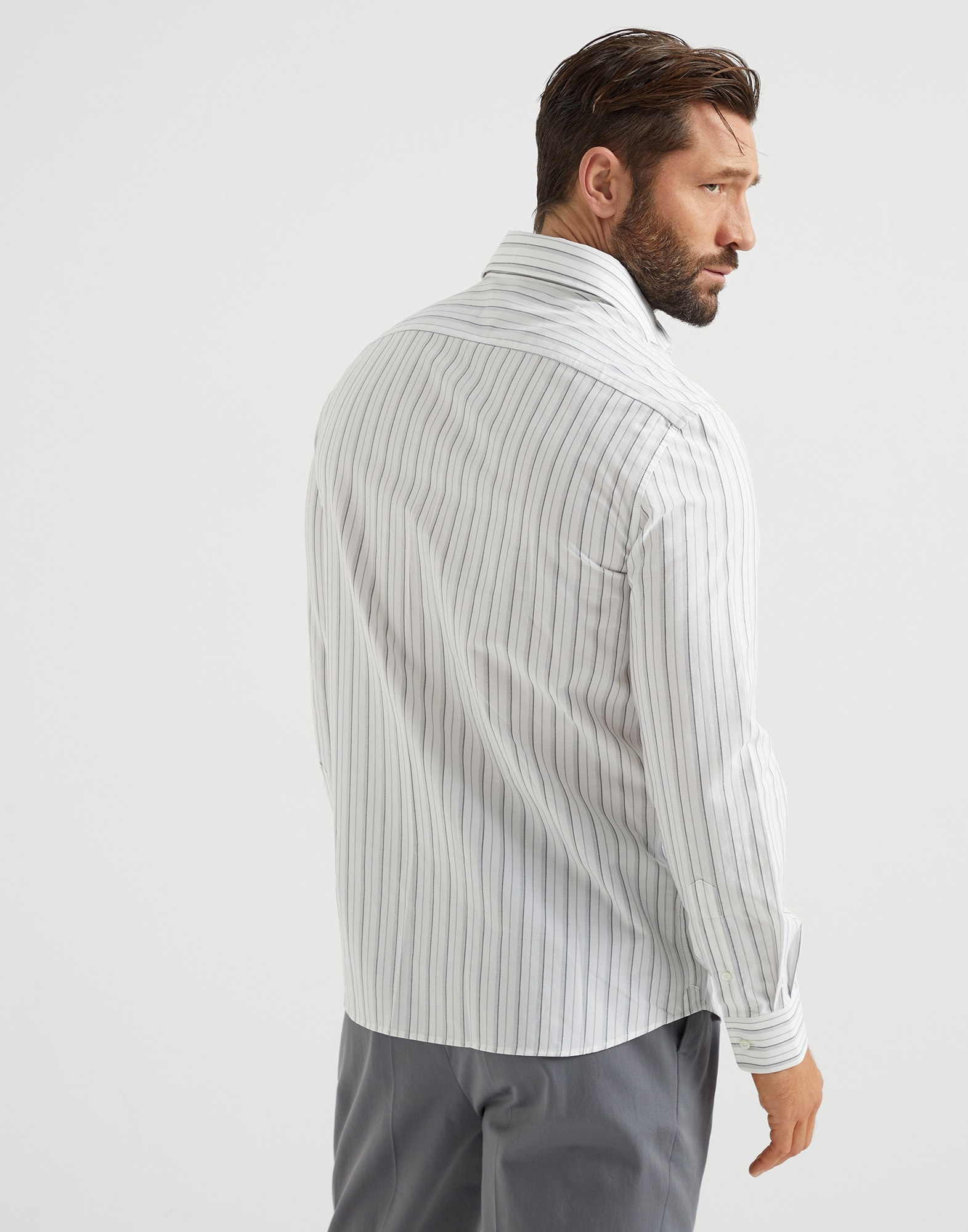Multistripe cotton easy fit shirt with spread collar - 2