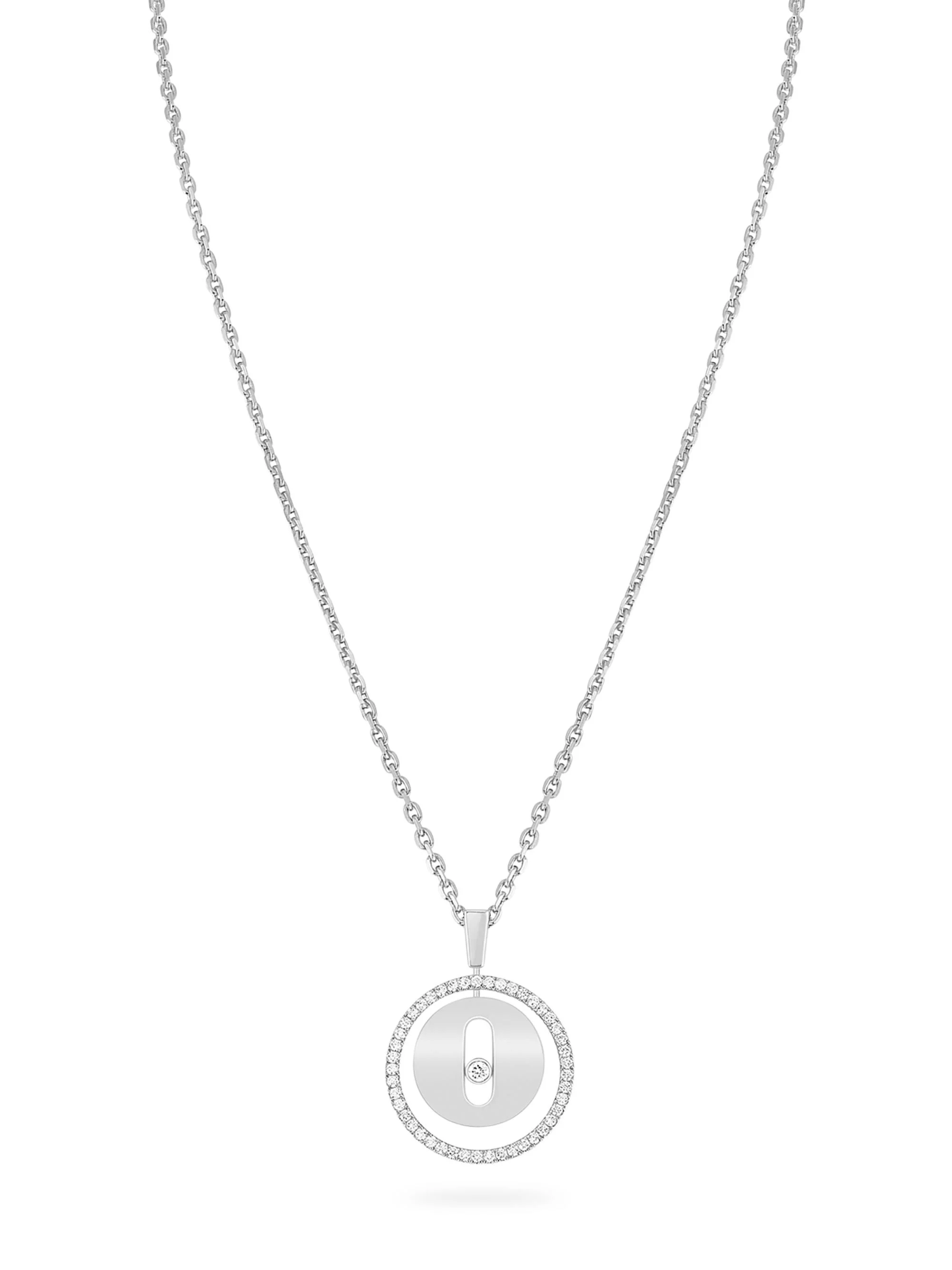 Women's Lucky Move PM 18K White Gold & Diamond Pendant Necklace - White Gold - 1