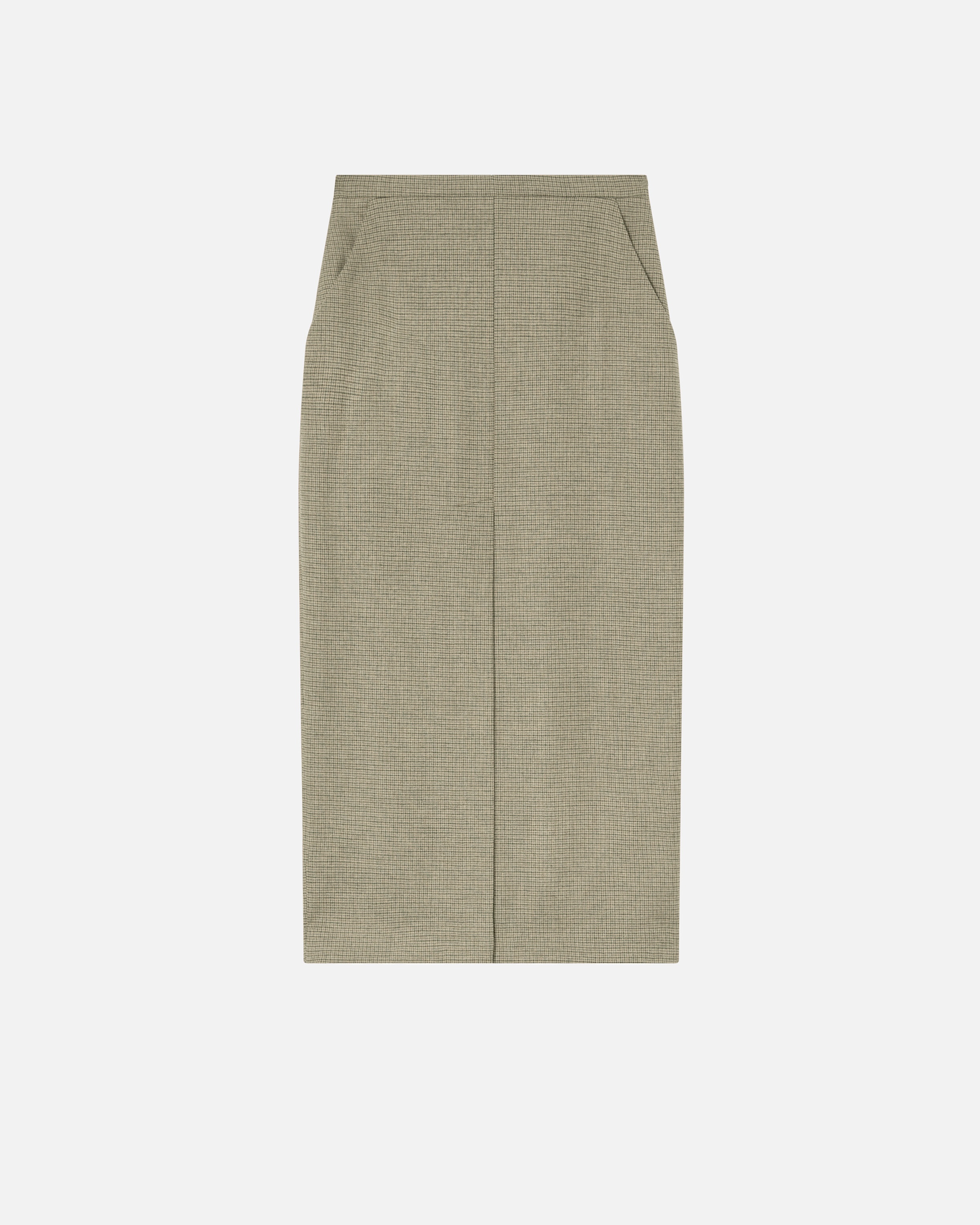 CHECK MIDI SKIRT WITH FRONT SLIT - 1