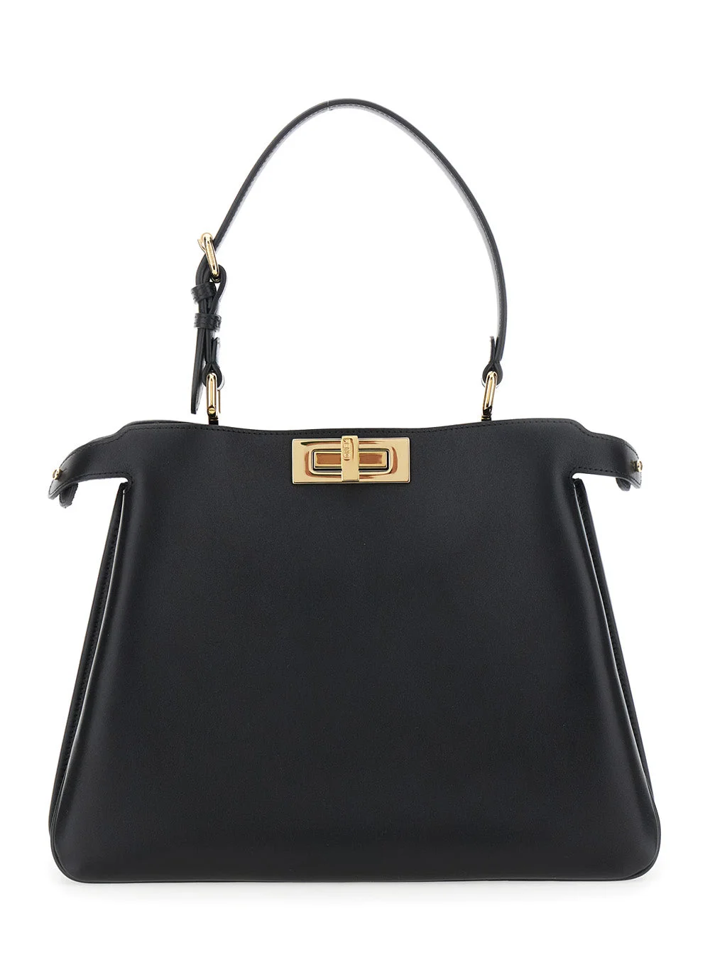Fendi Women 'Pekaboo Soft Medium' Black Handbag With Twist Lock In Leather Woman - 1