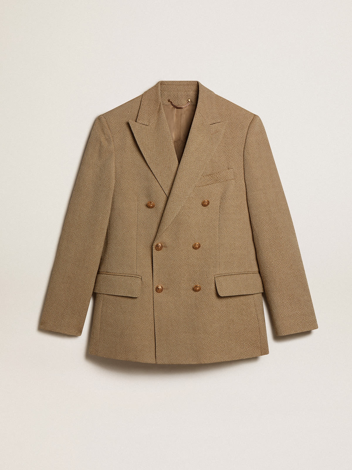 Men’s pale beech-colored double-breasted blazer - 1