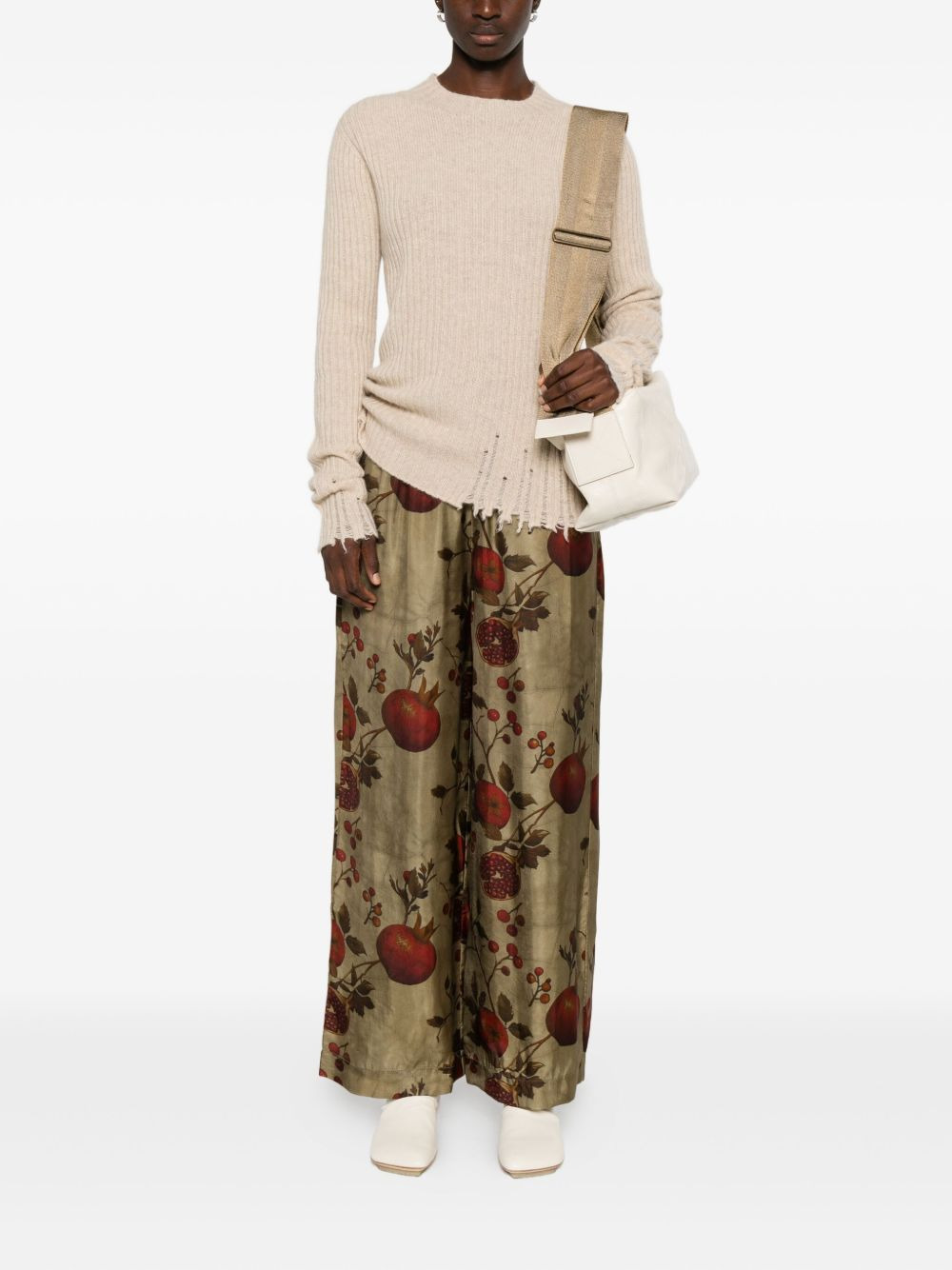 ribbed frayed-trims sweater - 2