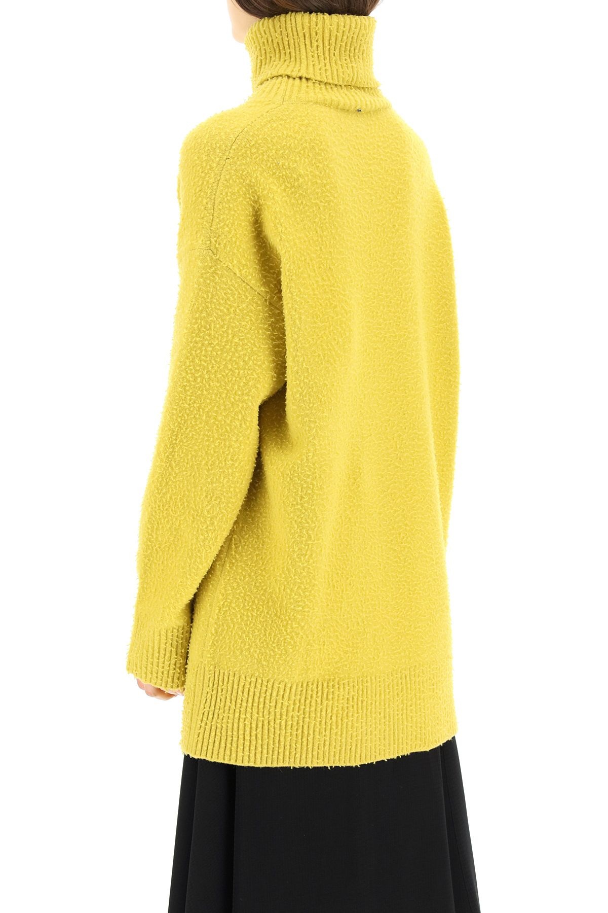 HIGH NECK SWEATER IN WOOL AND ANGORA - 4