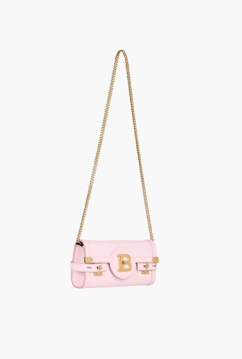 Balmain Smooth pastel pink leather B-Buzz 23 clutch bag outlook