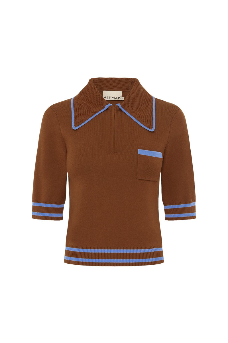 Noura Knit Polo Rust 1