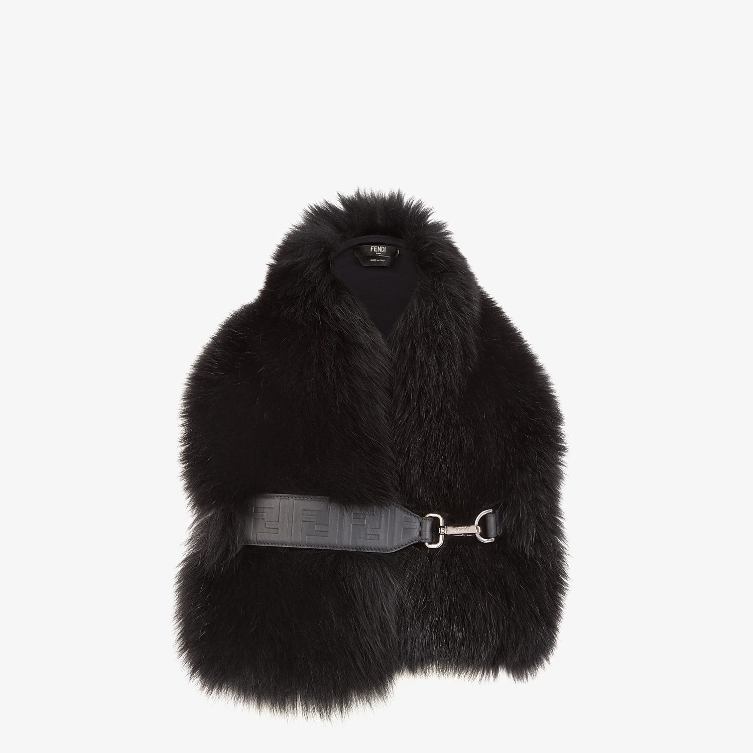 Black fox fur collar - 1