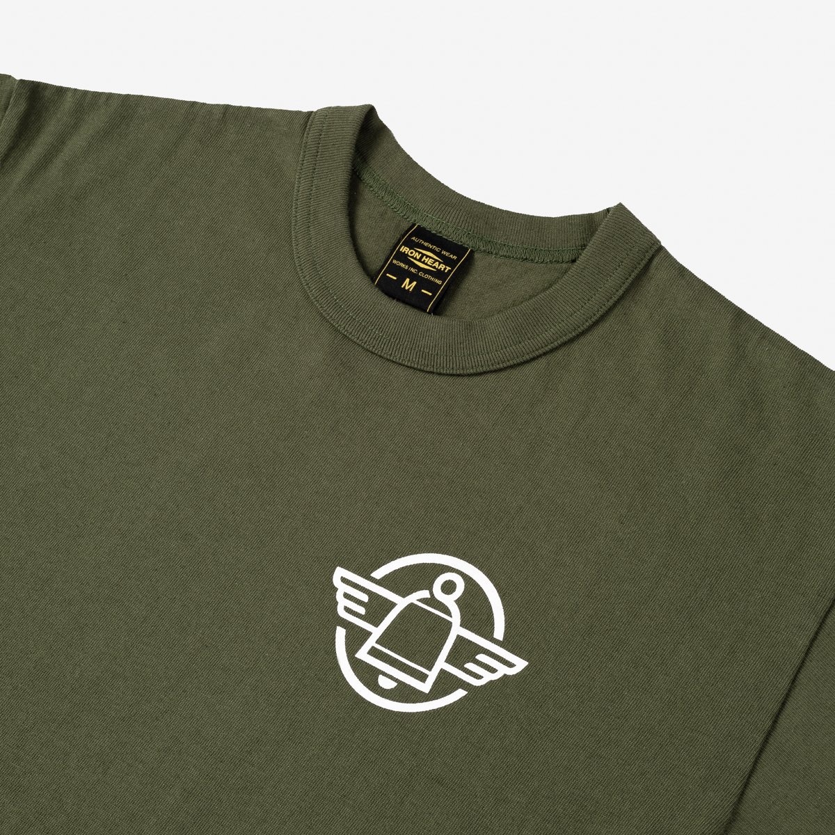 IHPT-001-OLV 6.5oz Printed Loopwheel Crew Neck T-Shirt - Olive - 5