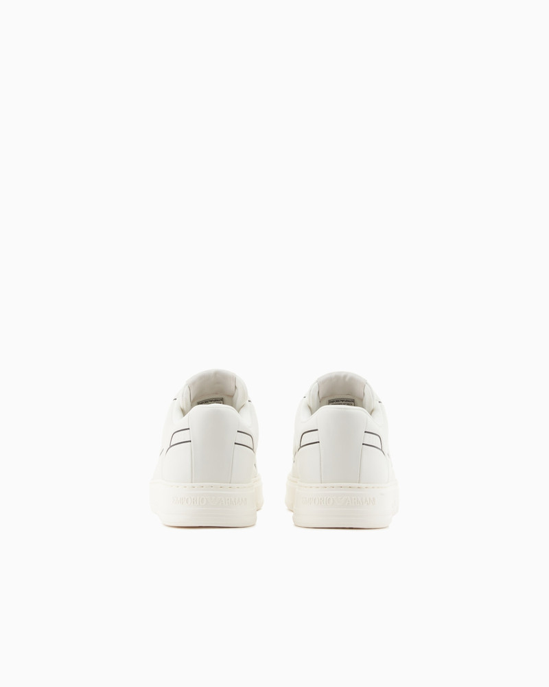 EMPORIO ARMANI LEATHER SNEAKERS WITH AN EMBOSSED PRINT outlook