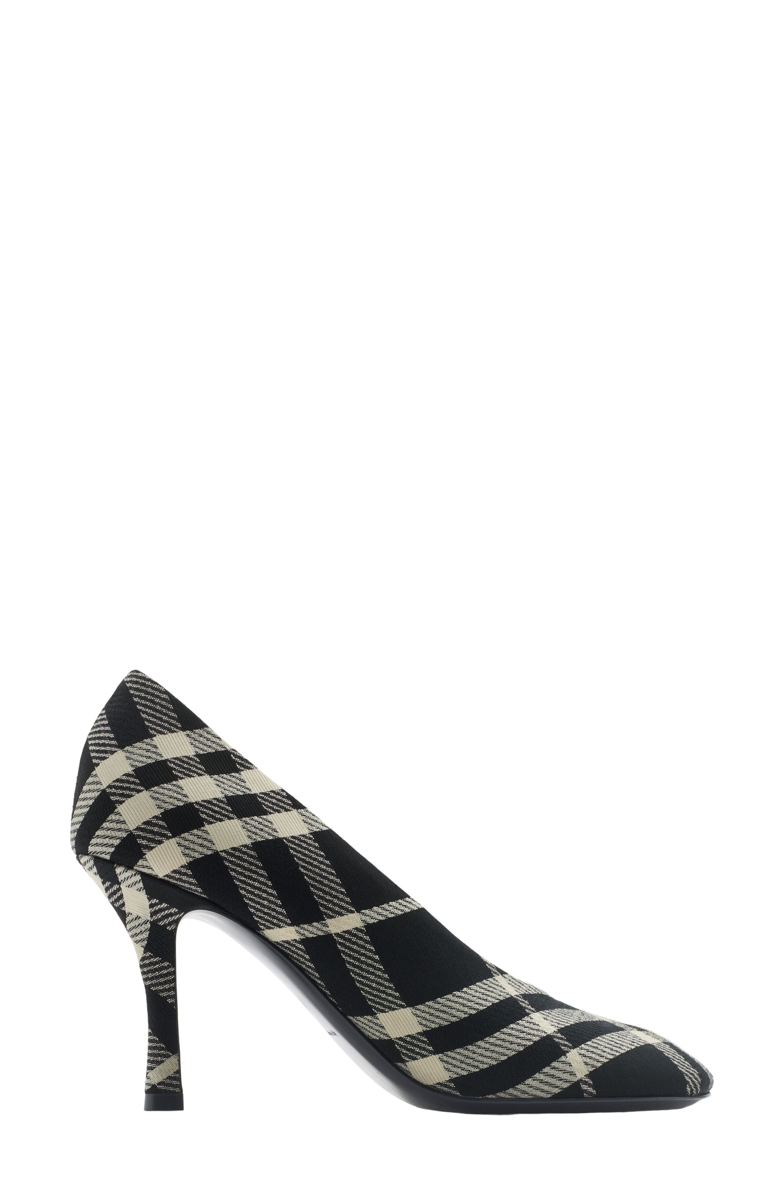 burberry Baby Check Knit Pump in Black/Calico Ip Check at Nordstrom - 1