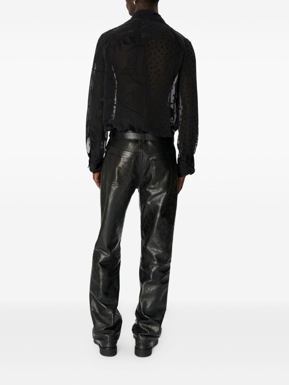 floral-appliqué silk-blend shirt - 3