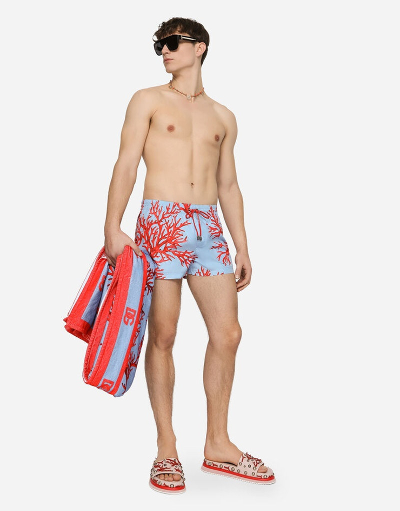 Dolce & Gabbana Coral-print cotton beach towel outlook