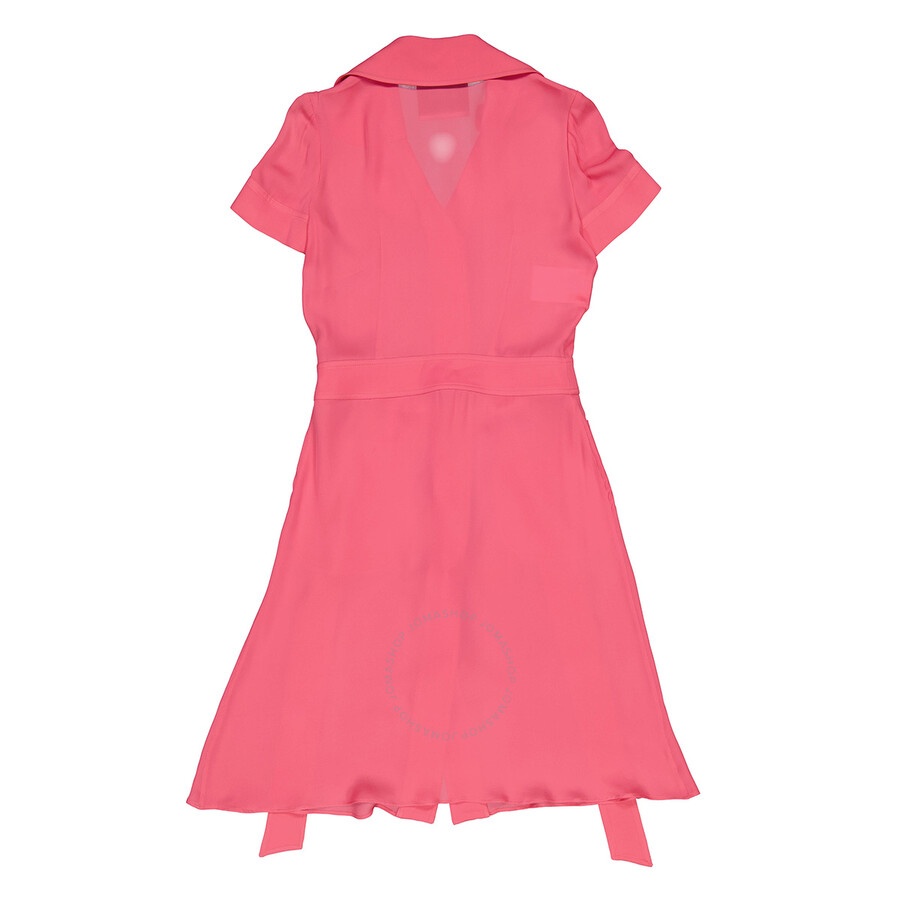Moschino Ladies Fuschia Silk Belted Shirt Dress - 7