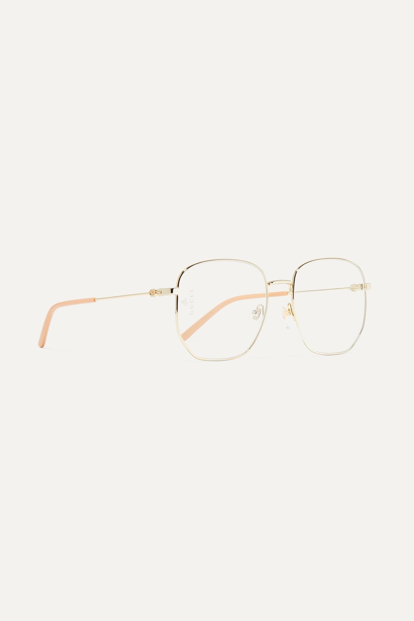 Hexagon-frame gold-tone and acetate optical glasses - 3