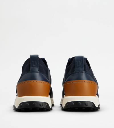 Tod's SNEAKERS IN LEATHER AND TECHNICAL FABRIC - BLUE outlook