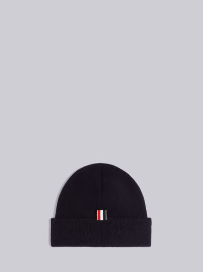 Thom Browne Navy Jersey Stitch Superfine Merino Wool Intarsia Stripe Hat outlook