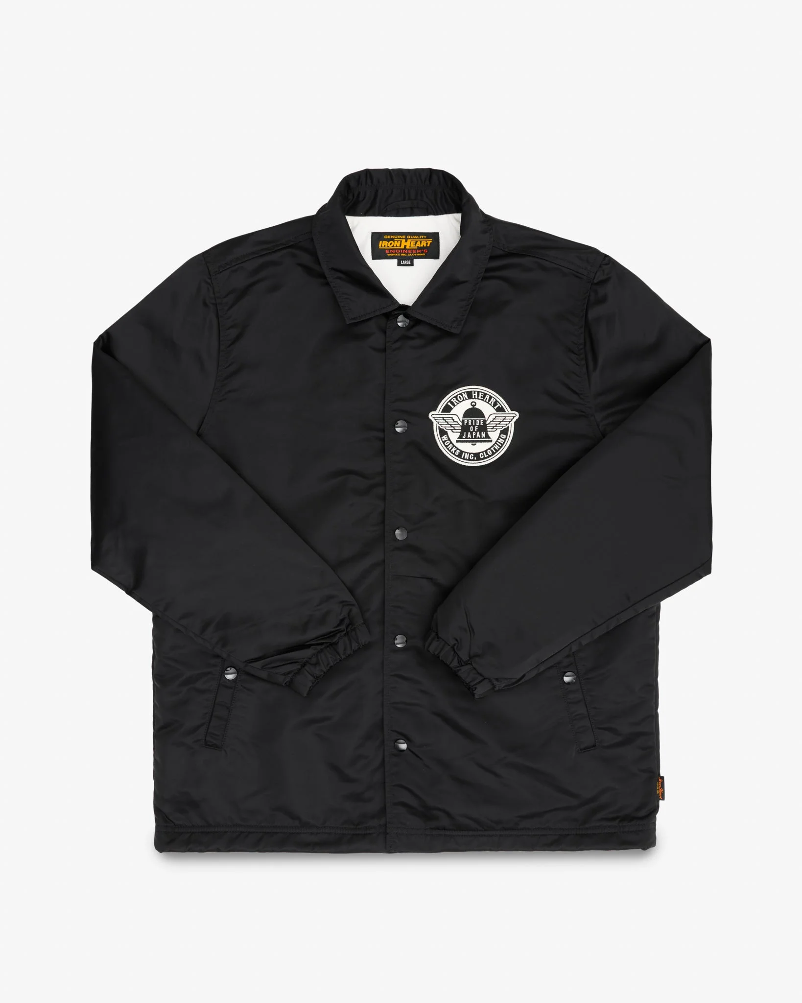 IHJ-160-BLK 4.8OZ NYLON COACH JACKET - BLACK - 1