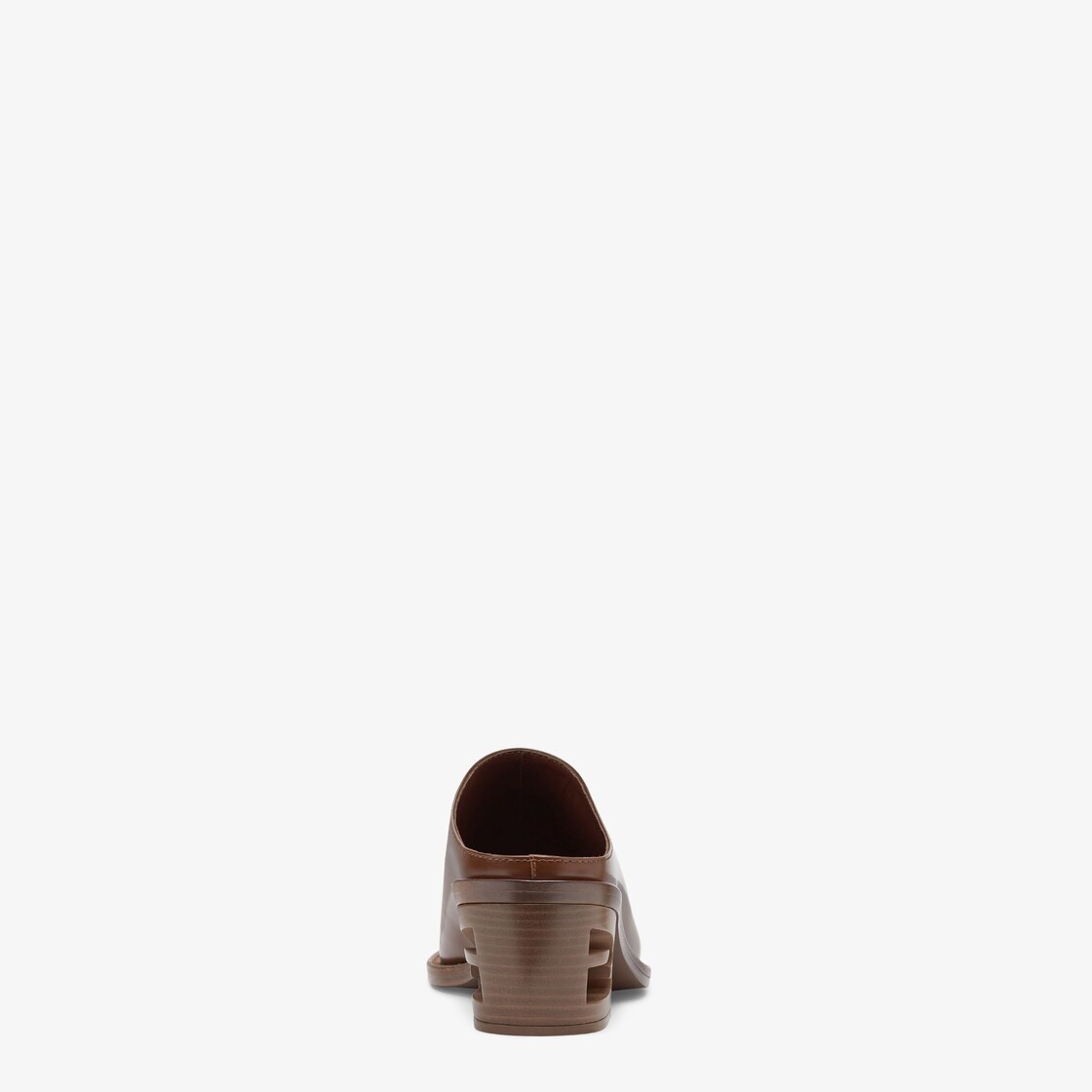 Brown leather medium-heel mules - 3