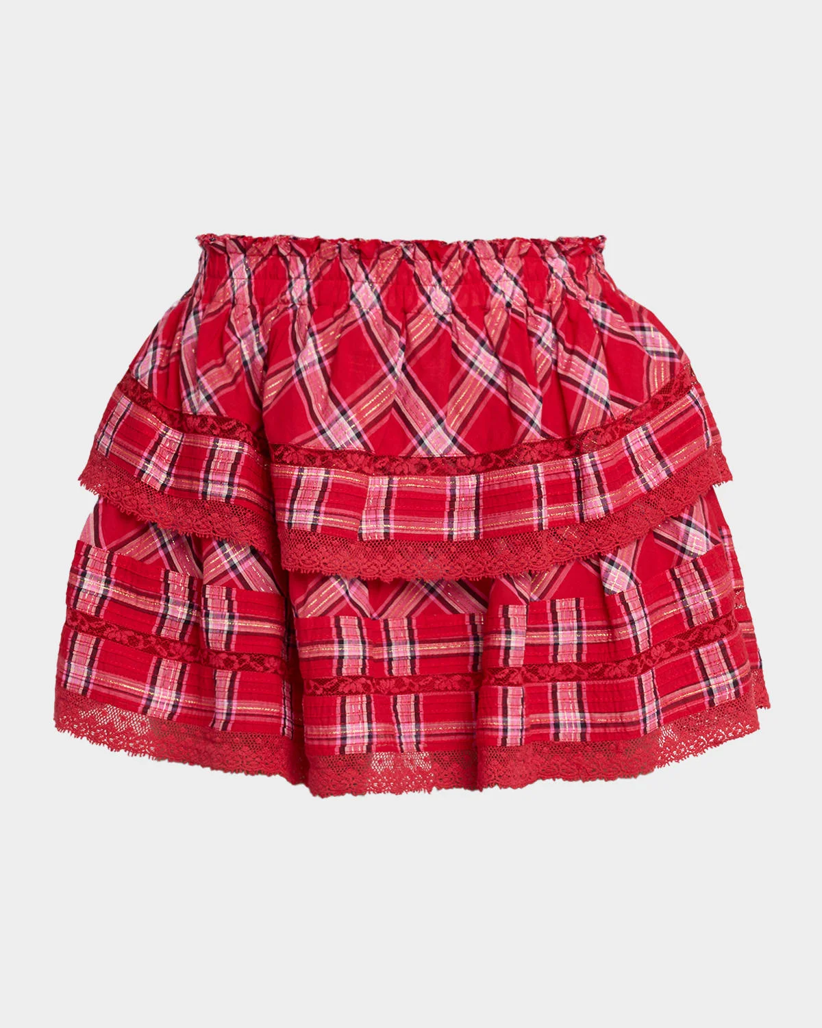 Tartan Ruffle Mini Skirt - 1