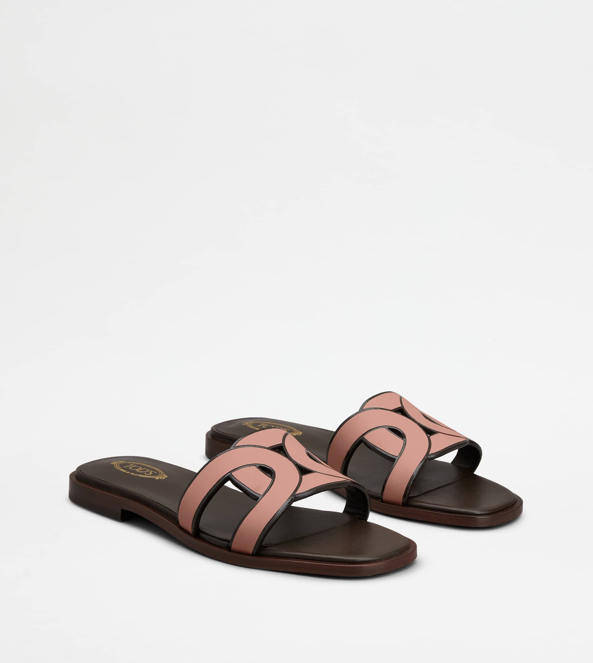 SANDALS IN LEATHER - PINK - 2